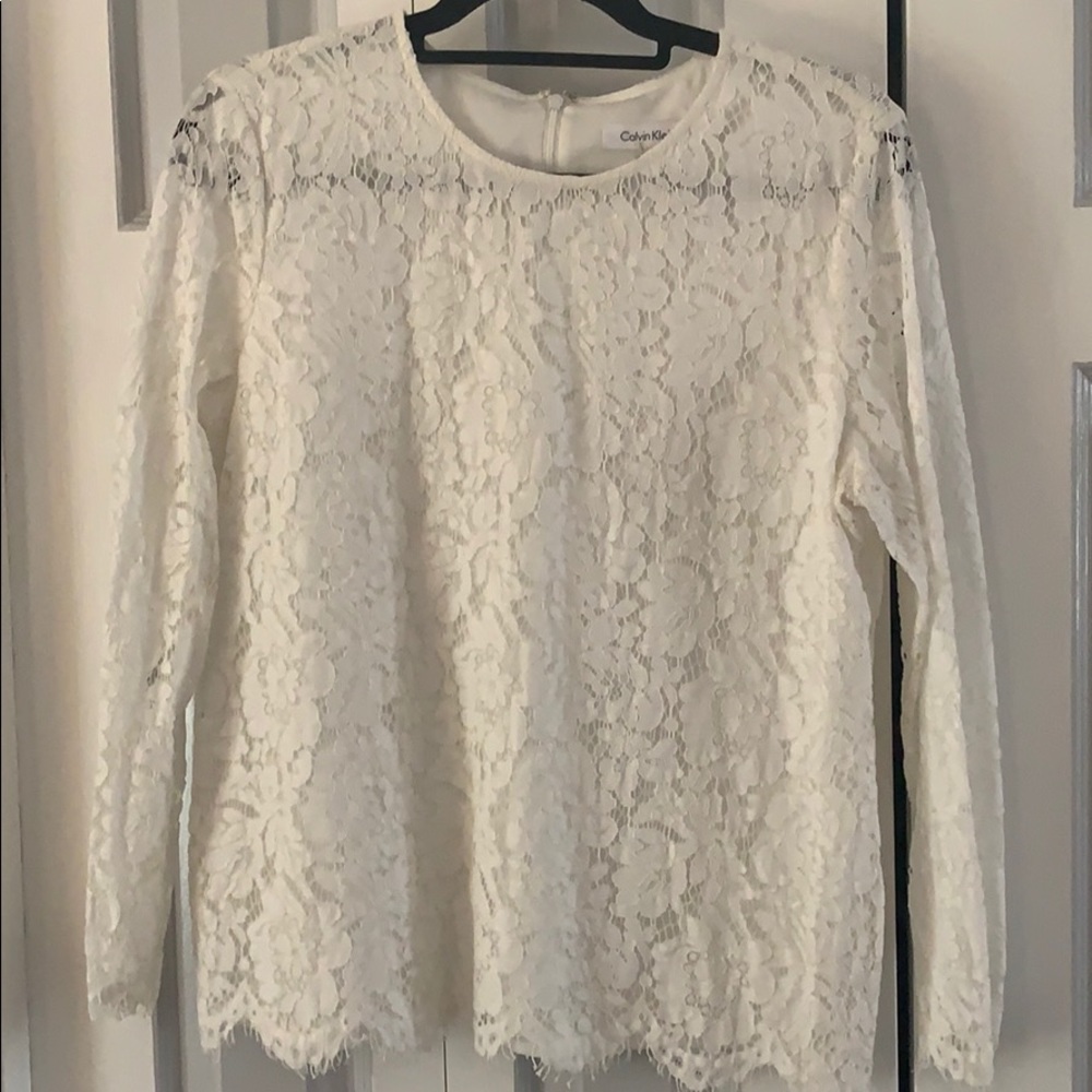 Calvin Klein White Lace top